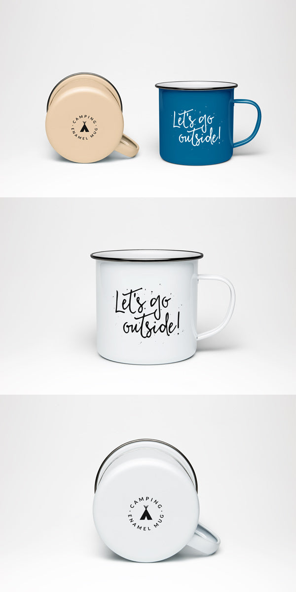 Enamel Coffee Mug PSD MockUp