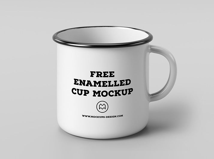 Clean and Simple Enamel Coffee or Tea Mug Mockup