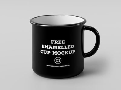 Clean and Simple Enamel Coffee or Tea Mug Mockup