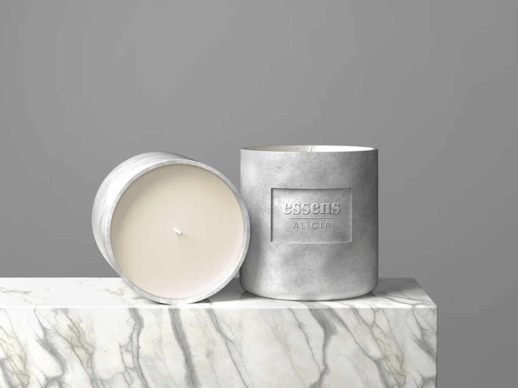 Luxurious White Candle Mockup PSD