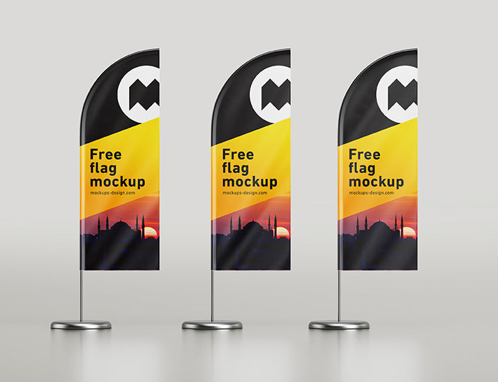 Feather Flag Business Advertisement Sign Mockup