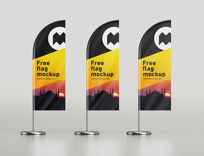Feather Flag Business Advertisement Sign Mockup