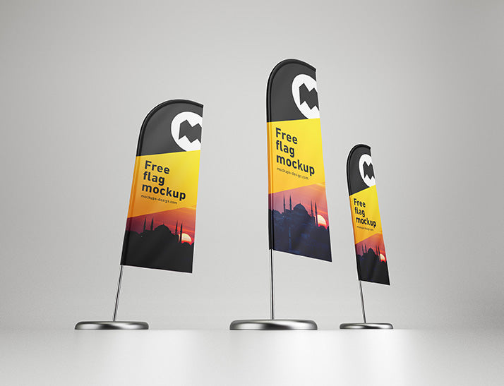 Feather Flag Business Advertisement Sign Mockup