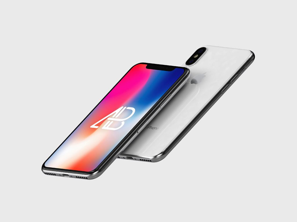 Floating High-Resolution iPhone X PSD Mockup