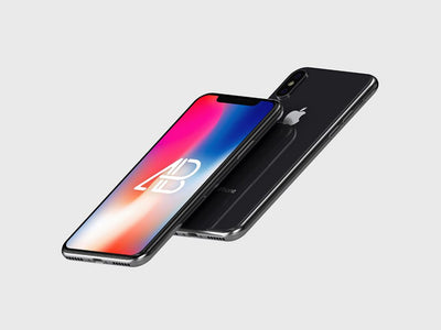 Floating High-Resolution iPhone X PSD Mockup