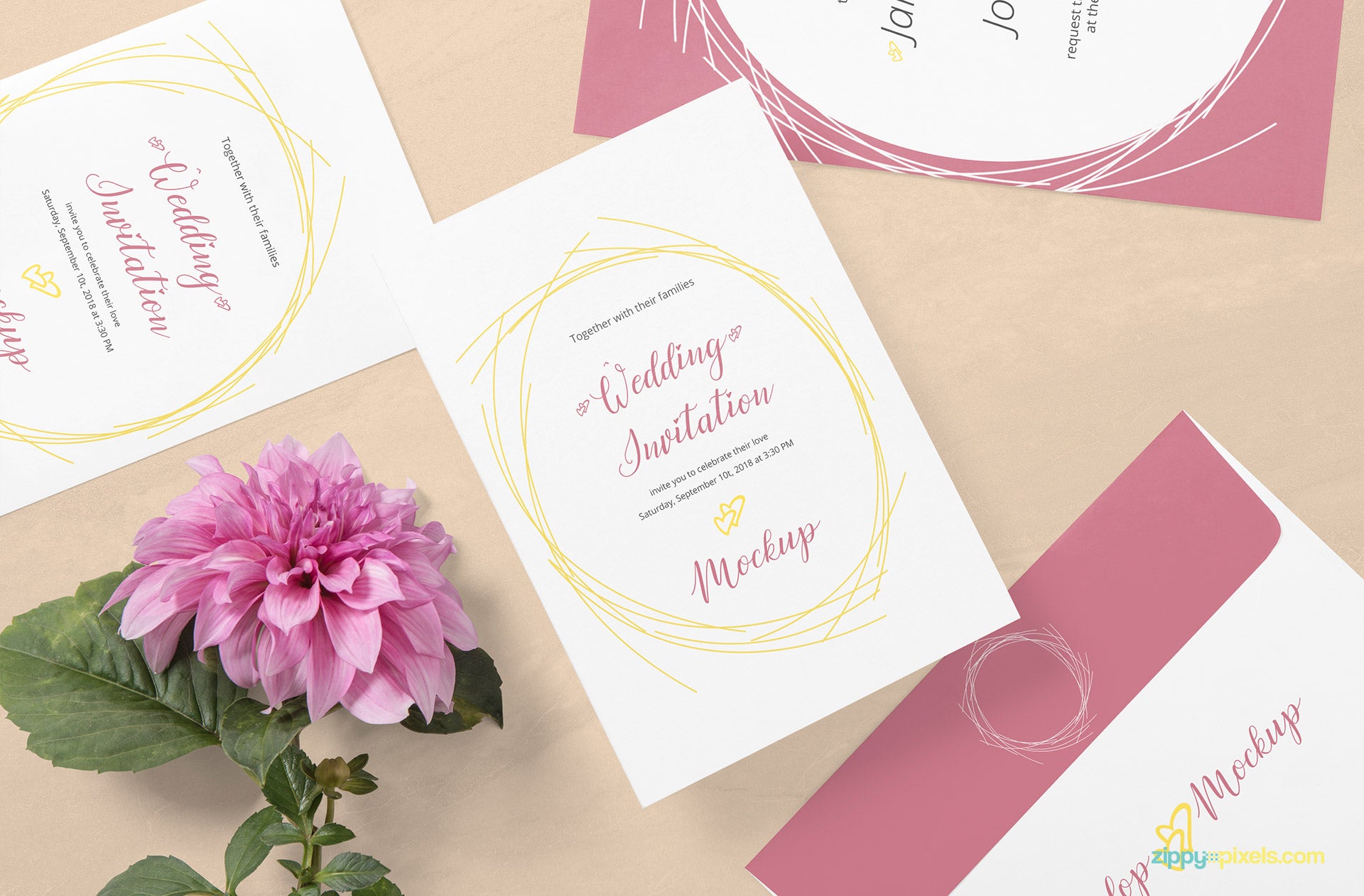 Wedding Card Mockup PSD