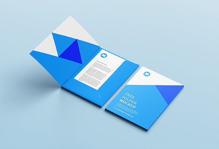 Open and Closed Folder Mockup Includes Cover Page