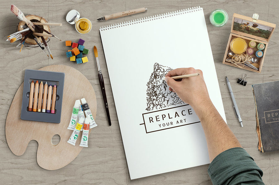 Art Equipments Scene Mockup