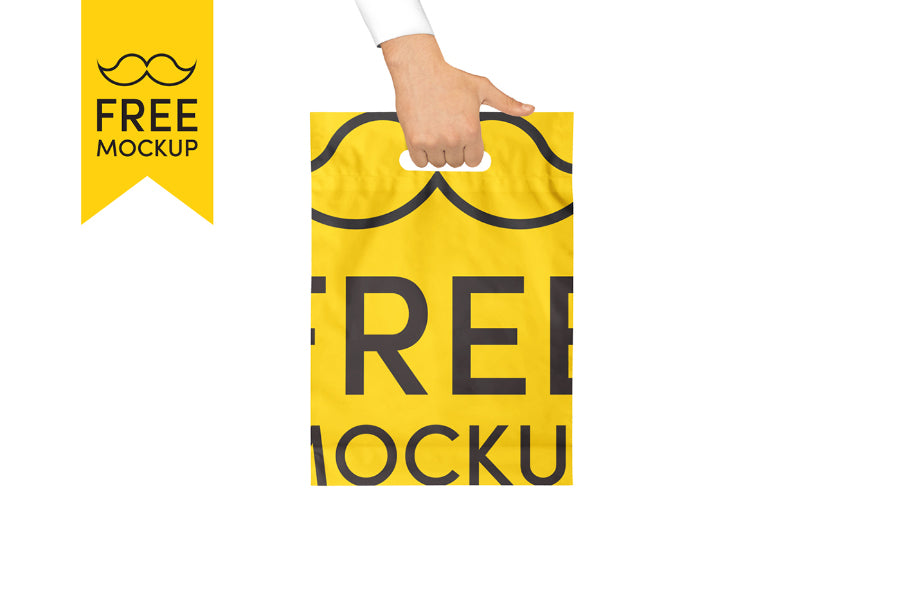 Yellow Plastic Handbag PSD Mockup