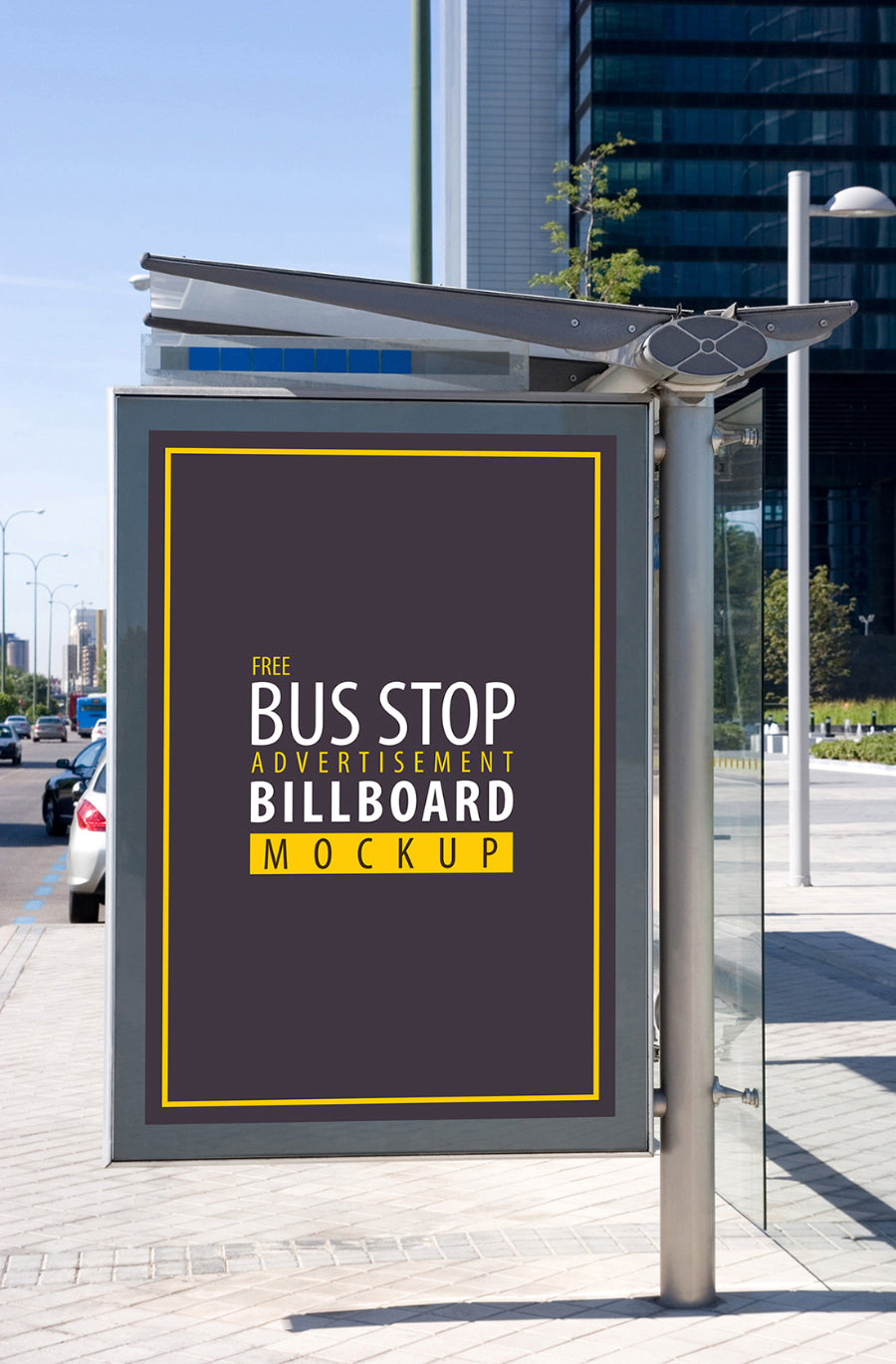Bus Stop Advertisement Sign Mockup