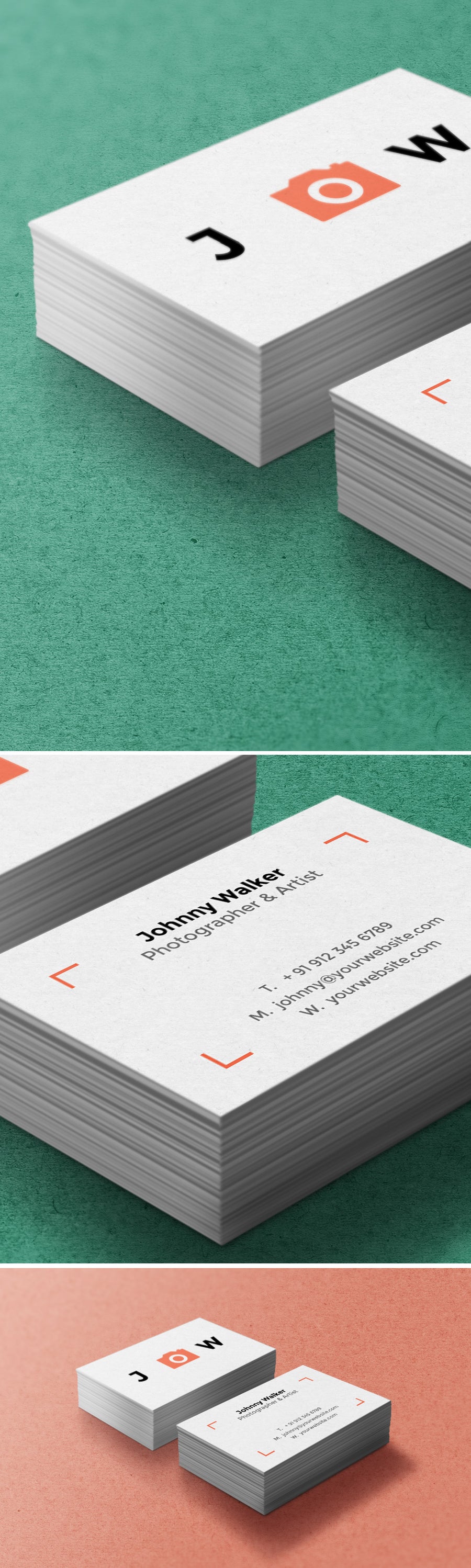 Close-Up Business Cards Mockups PSD