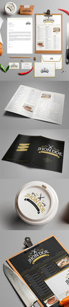 Elegant Restaurant Branding Identity Pack Includes Menu Mockup
