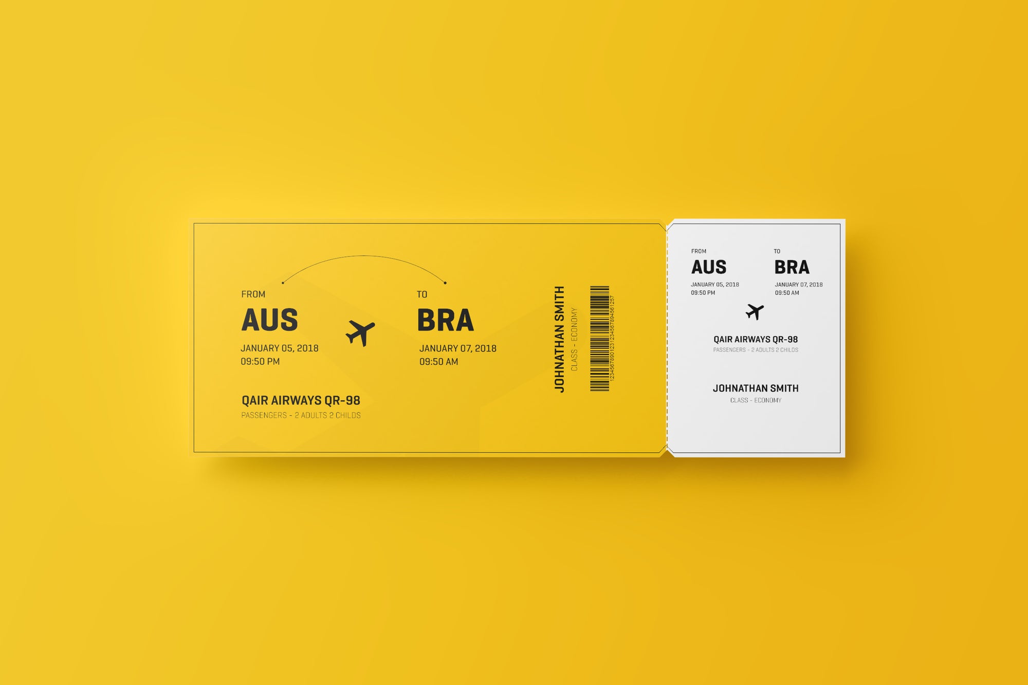 Event or Travel Ticket Mockup