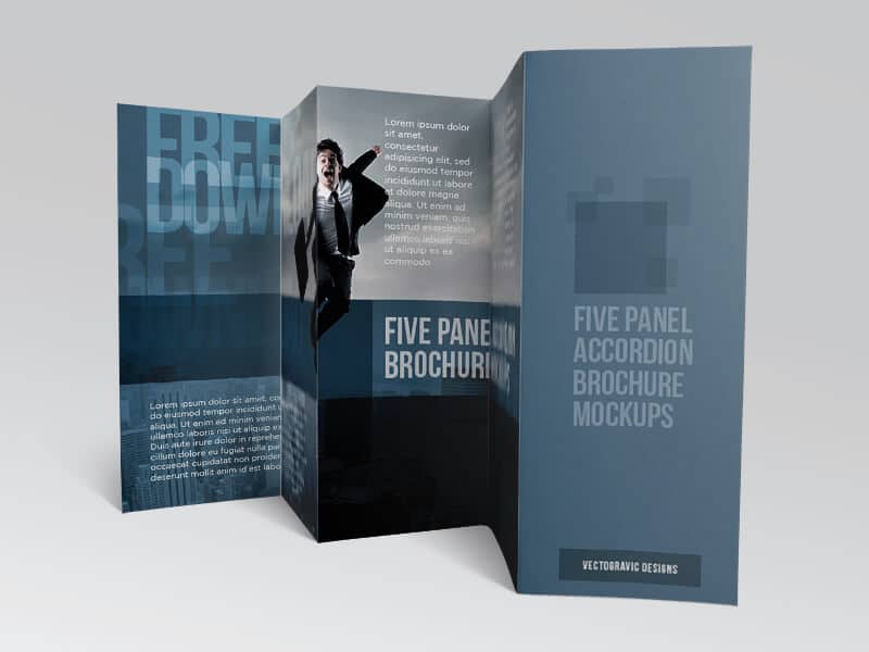 Five Panel Brochure Mockups Collection