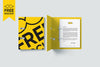 Open Yellow Folder with White A4 Paper Mockup PSD