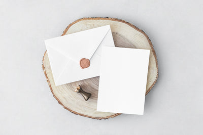 White PSD Invitation Card and Envelope