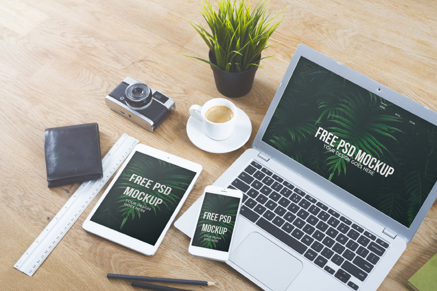 Set of Macbook Pro Scenes Mockup PSD