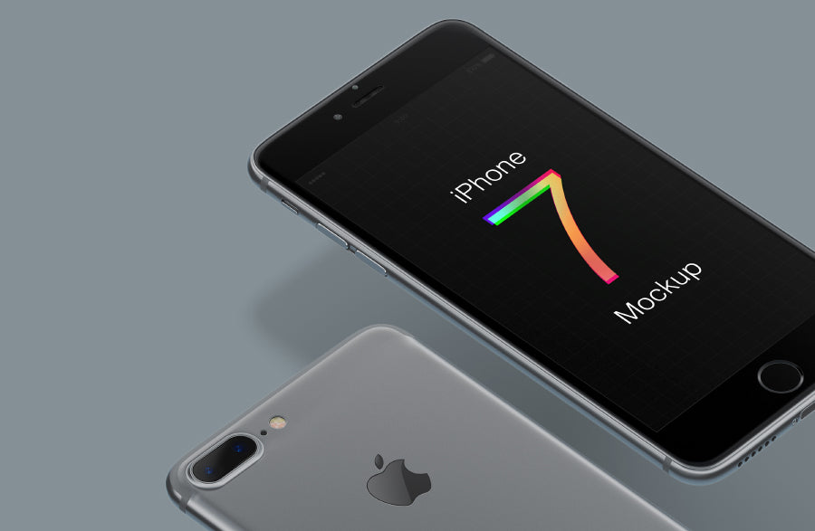 Multicolor iPhone 7 Mockup Space Gray, Black and Gold White