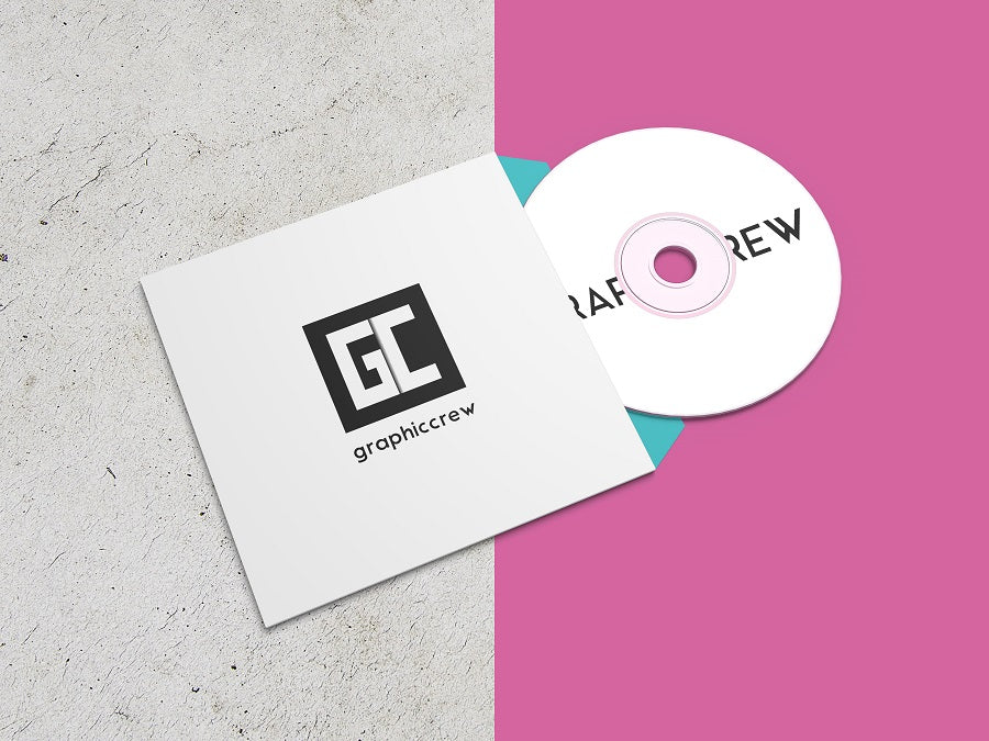 Minimal Disc or CD or DVD White Paper Mockup