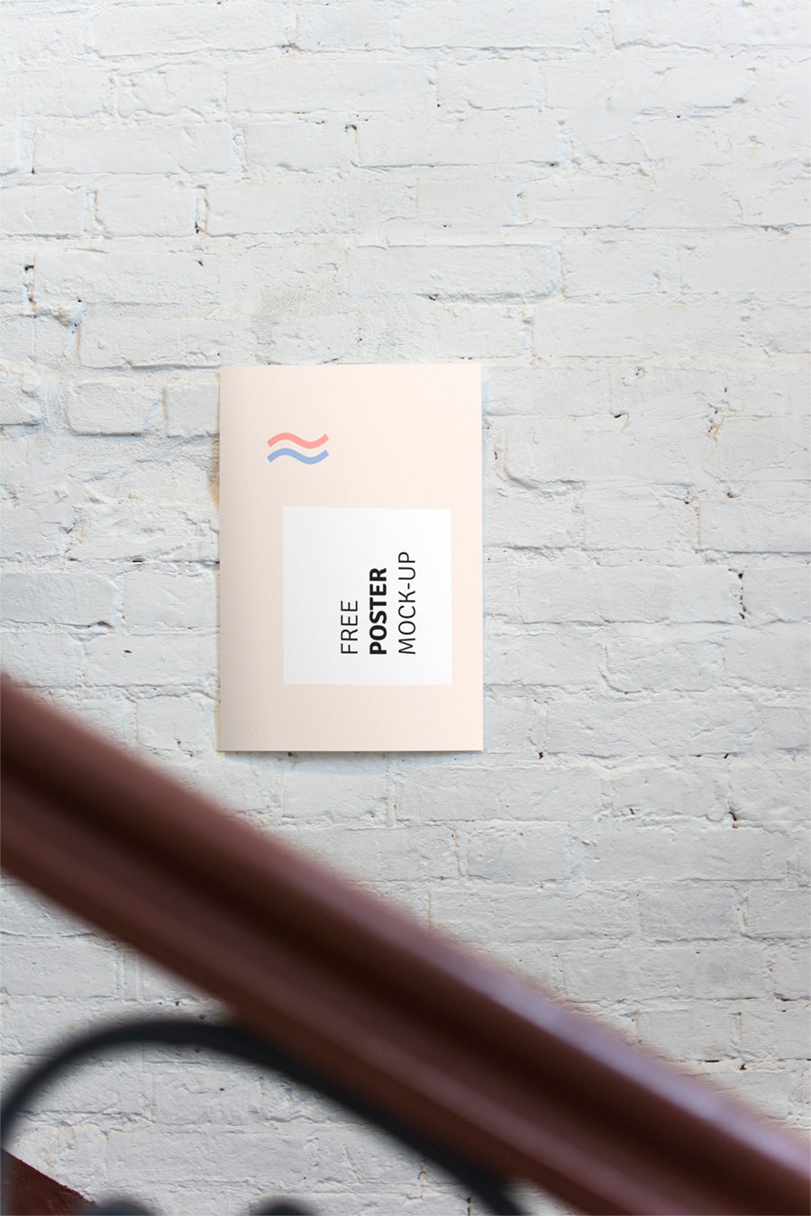 Startup Business Office Poster or Flyer in a Brick Wall Mockup