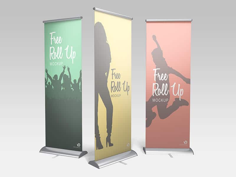 Roll Up Advetising Banner Mockup
