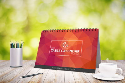 Table Calendar PSD Mockup
