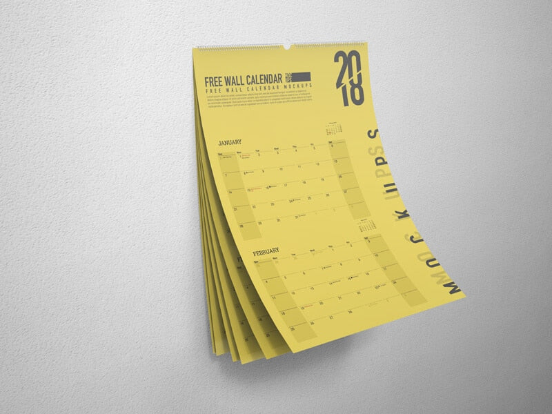 Highly Realistic Wall Calendar Mockups