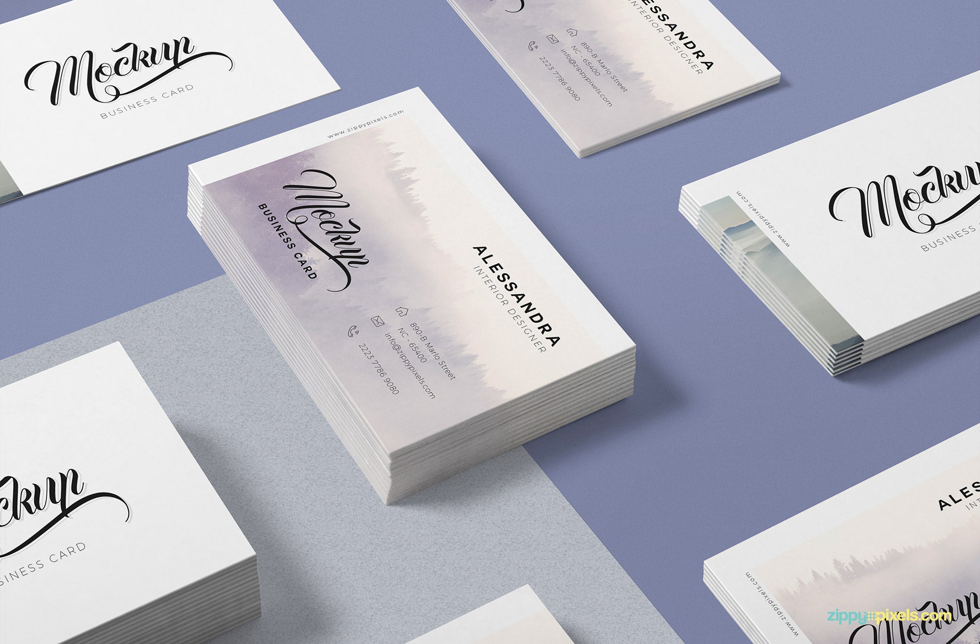 Isometric Business Card Mock Up