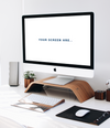 Clean Startup Office iMac WorkSpace Mockup PSD