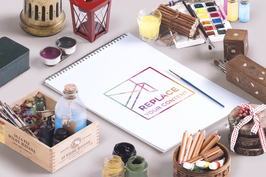 Isometric Art Equipments Mockup Scene Pack
