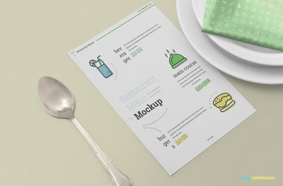 Restaurant Menu Card Mockup