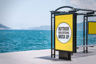 Set of Outdoor Advertising Signs and Billboards Mockup
