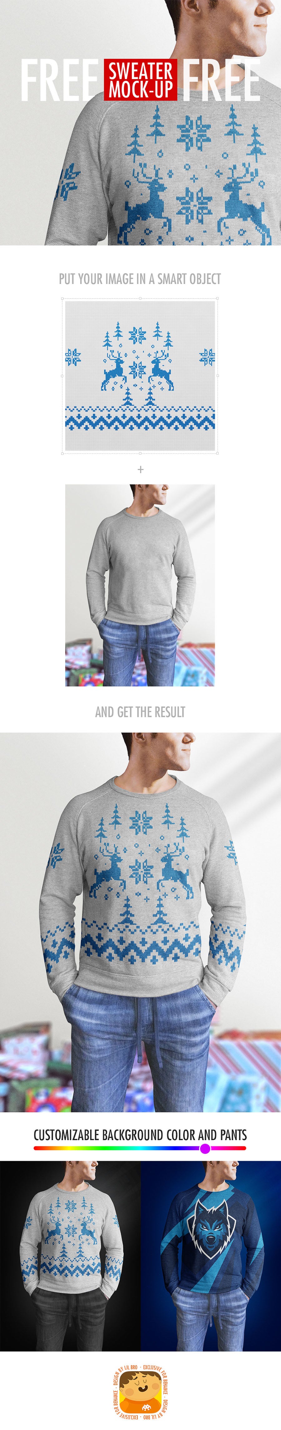 PSD Mens Sweater Mockup