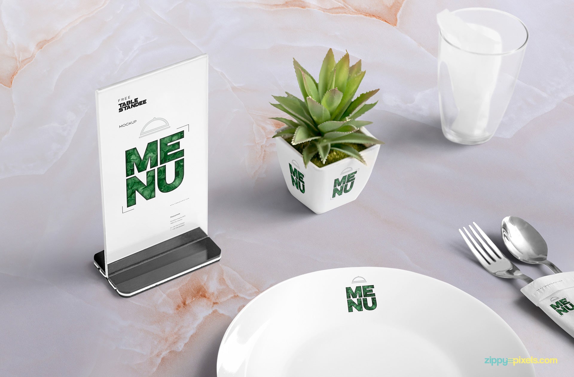 Table Menu Mockup Scene