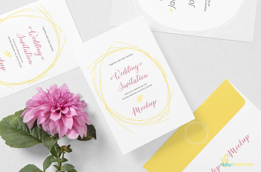 Wedding Card Mockup PSD