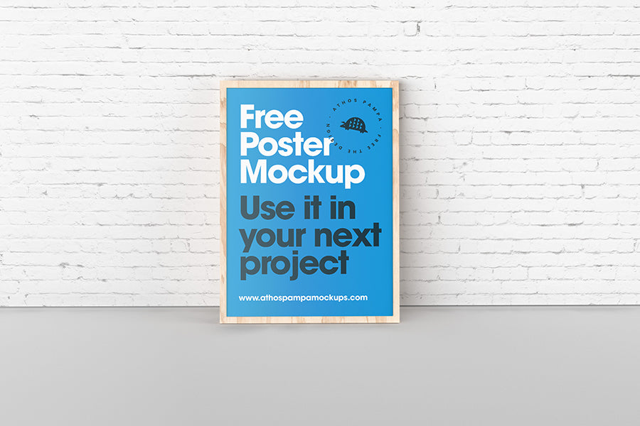 Solo Poster or Frame Mockup with Brick Wall