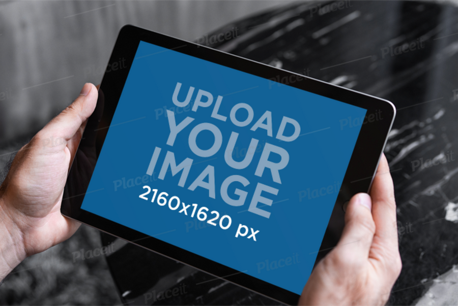 iPad Mockup Featuring a Monochromatic Background [Free to Preview]