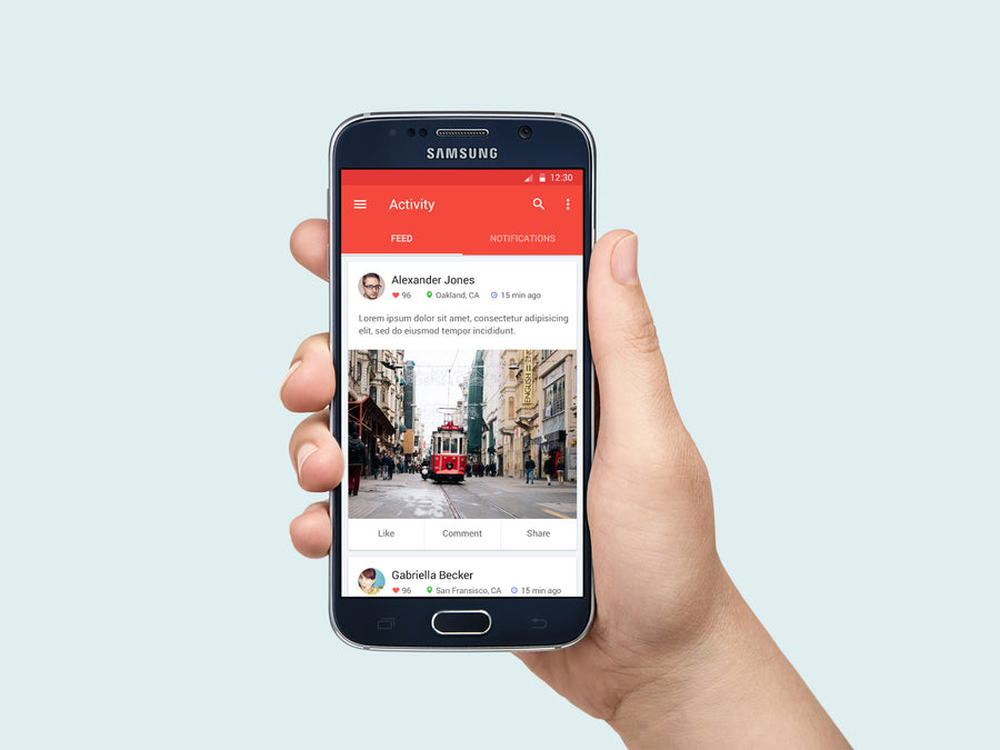 Samsung Galaxy S6 in Hand MockUp