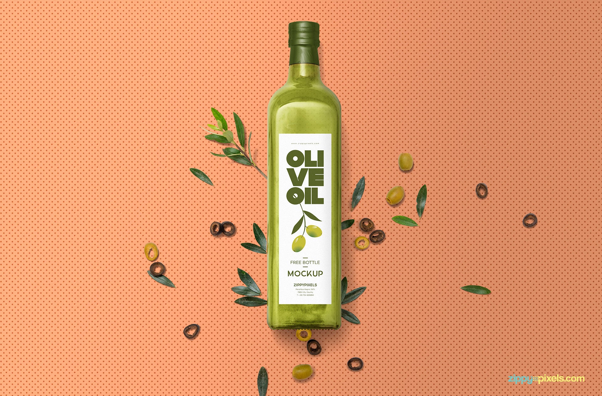 Customizable Glass Bottle Mockup