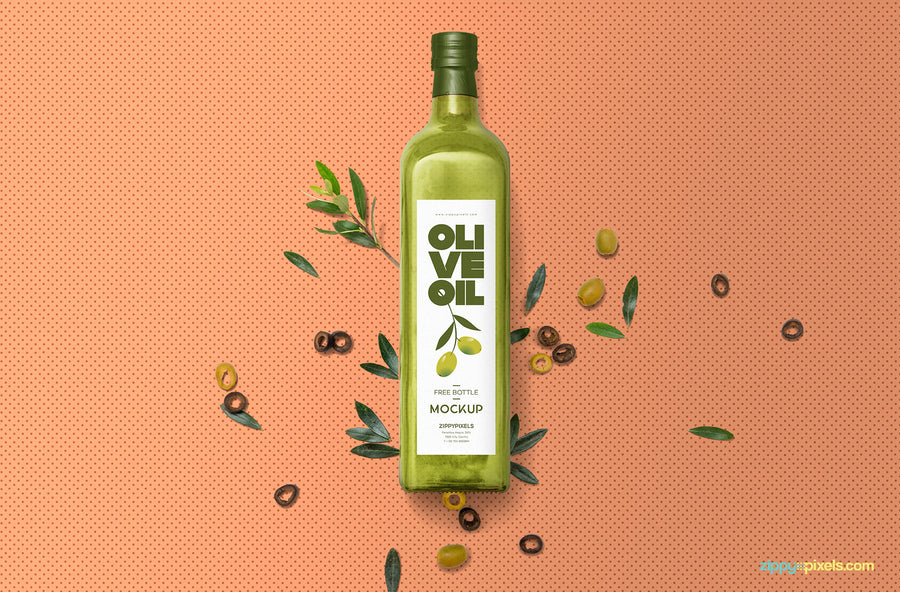 Customizable Glass Bottle Mockup