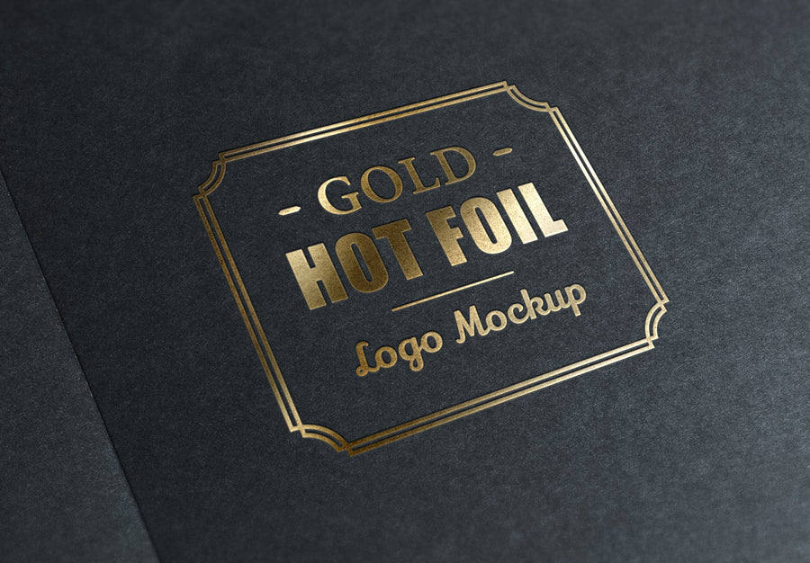 Gold Stamping Golden Foil Logo MockUp