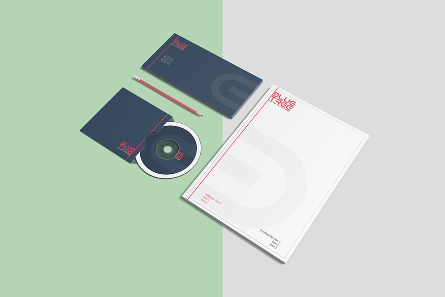 Clean Stationery Branding Mockup with White Paper