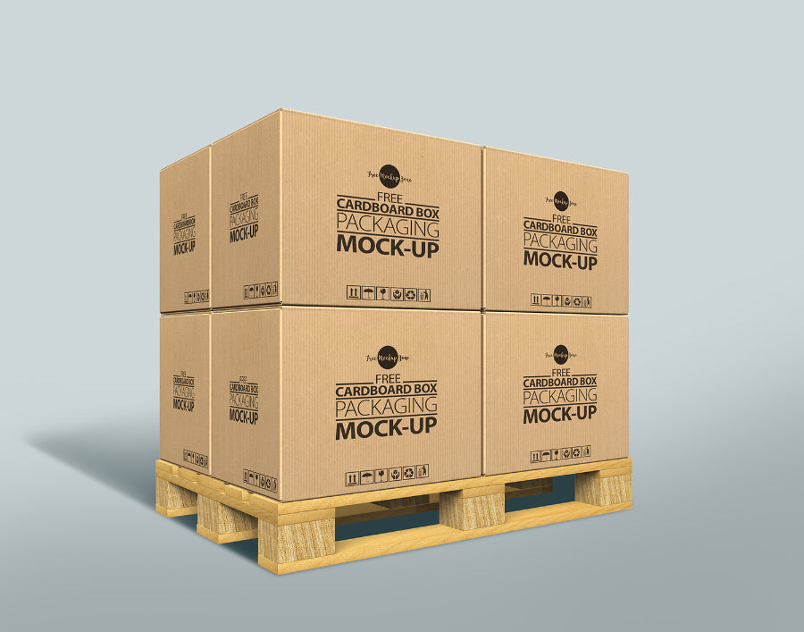 Cardboard Container Box PSD Mockup