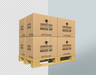 Cardboard Container Box PSD Mockup