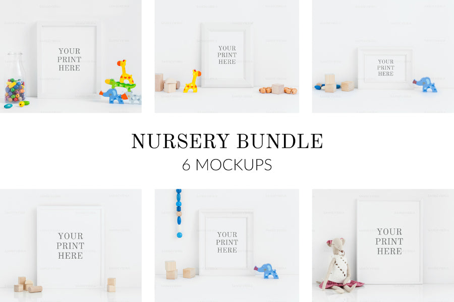 Children Styled Nursery Frame PSD Mockup
