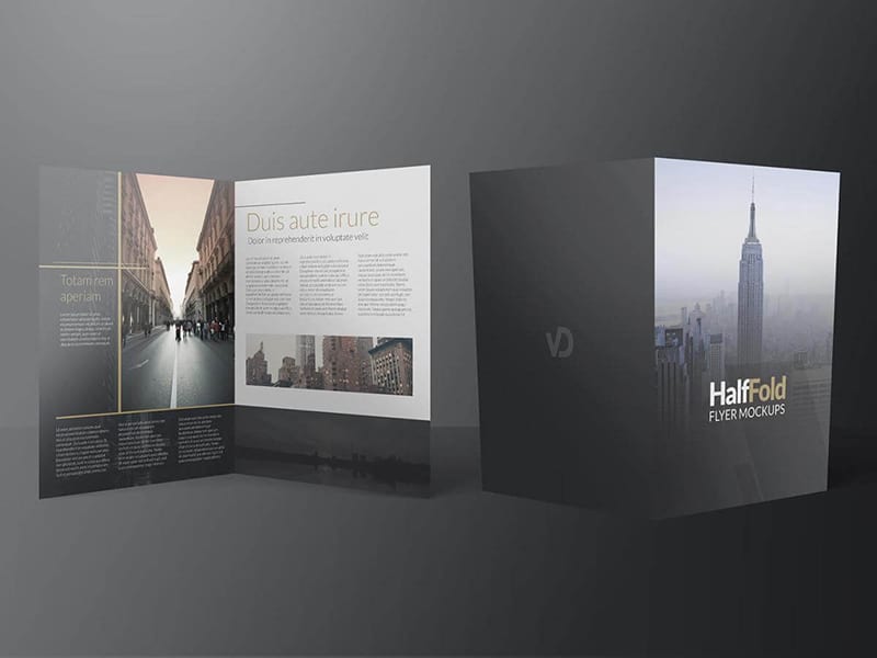 Half Fold Flyer Mockups