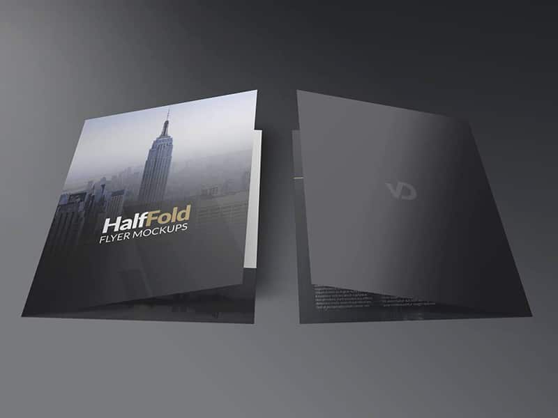 Half Fold Flyer Mockups