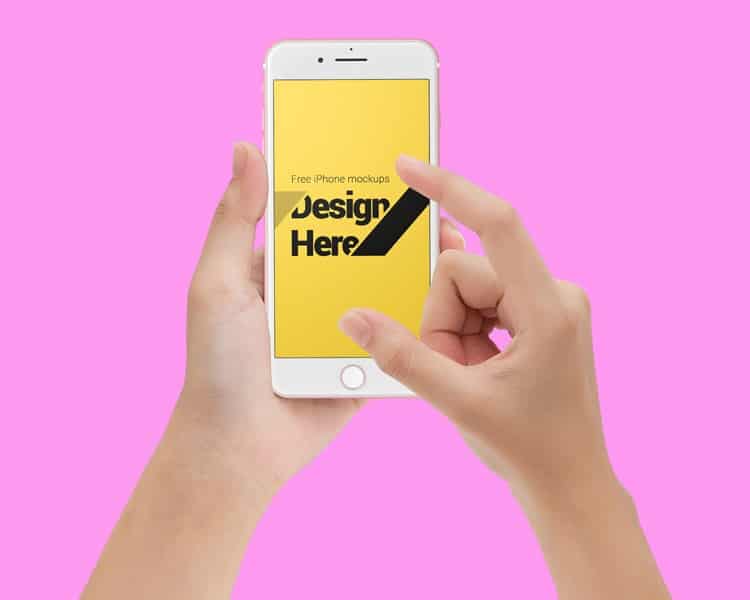 Hand Held IPhone Mockup