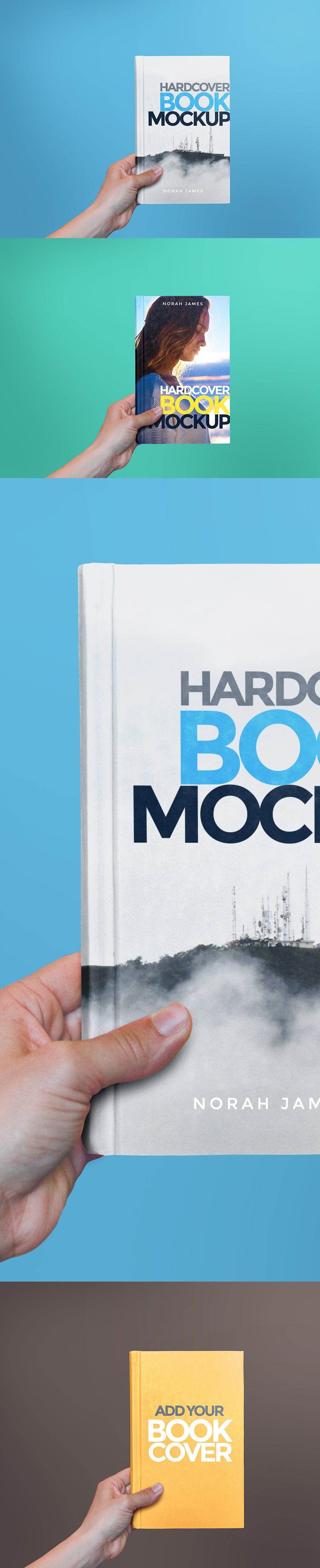 White Hardcover Book In Hand Mockup