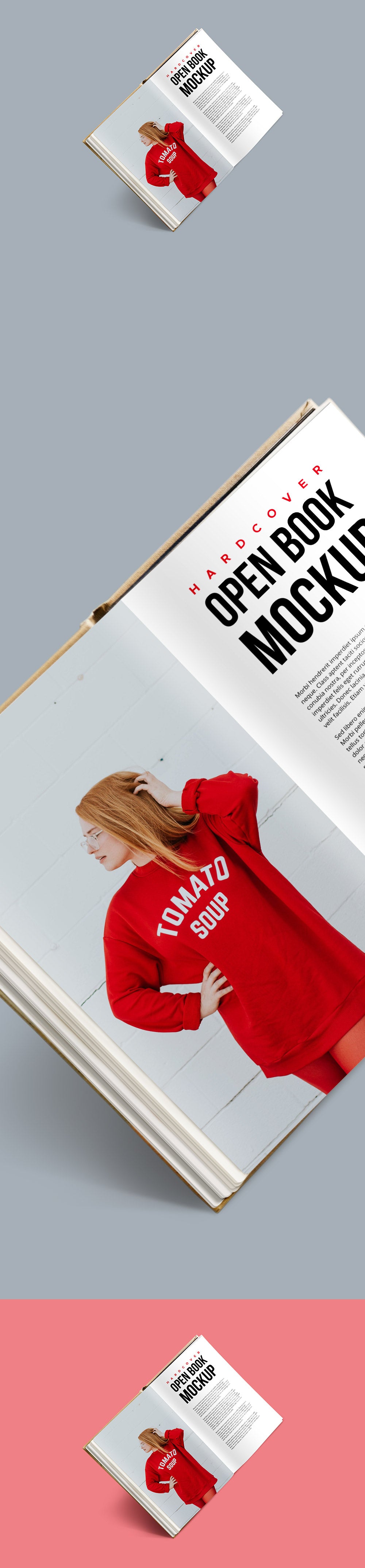 Hardcover Open Book PSD Mockup